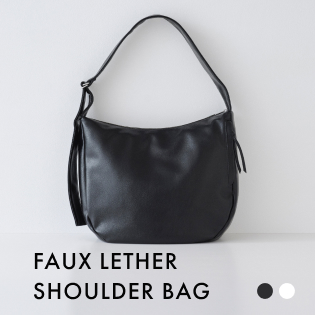 FAUX LETHER SHOULDER BAG