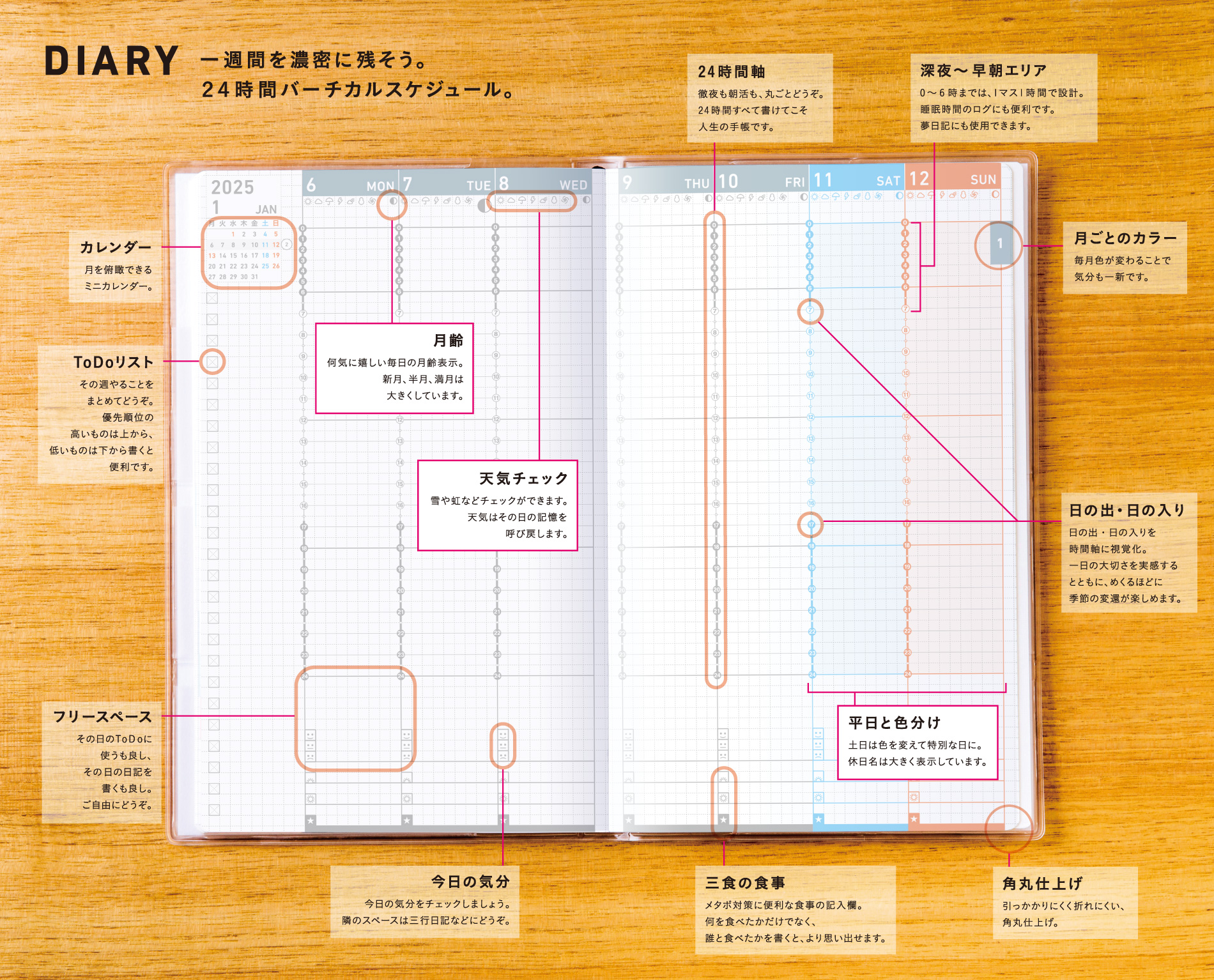 DAIRY 一週間を濃密に残そう。24時間バーチカルスケジュール